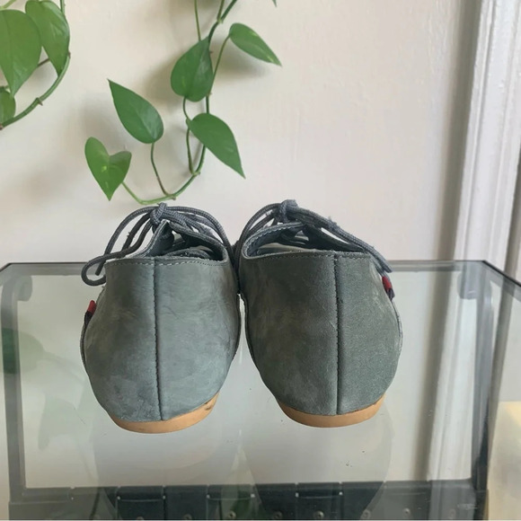 Oliberte Minsha Olive Green Nubuck Leather Oxford Lace up Loafers Size 36 - Picture 5 of 13